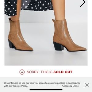 Nasty Gal Nude Faux Croc Boot Size 6